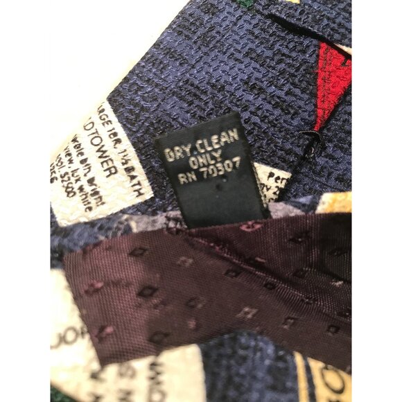 Harken LTD Men’s Blue Hand Sewn Italian Silk Realestate Tie - Picture 6 of 6